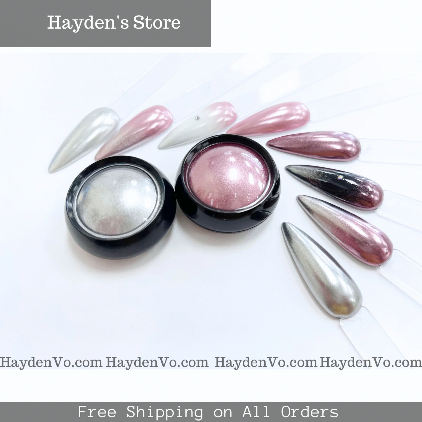 Mr Chrome Nail | Pink and Silver Chrome Powder for all Purposes - 2 boxes