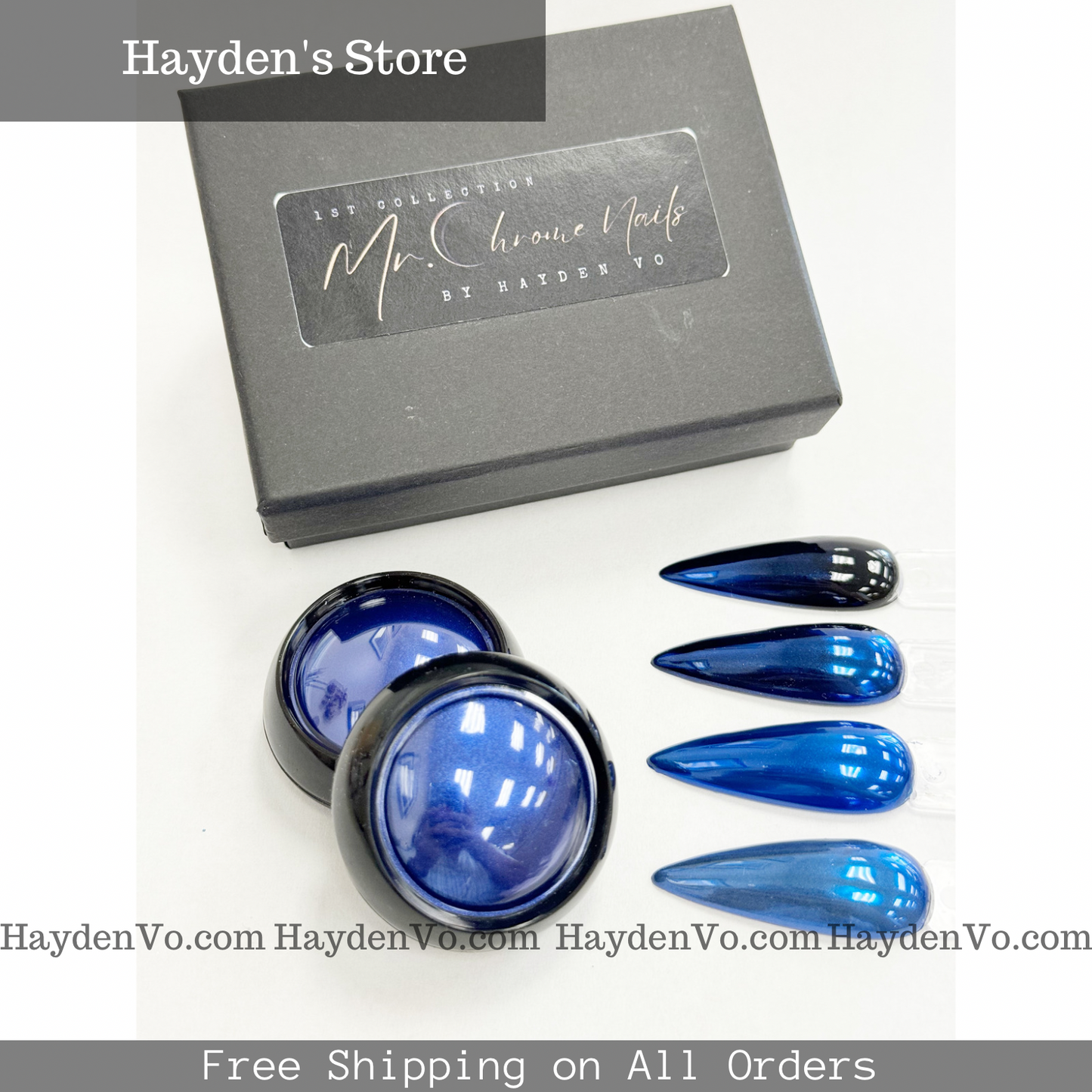 Mr. Chrome Nail Collection - Ready Blue Chrome Powder for All purpose - 1 box