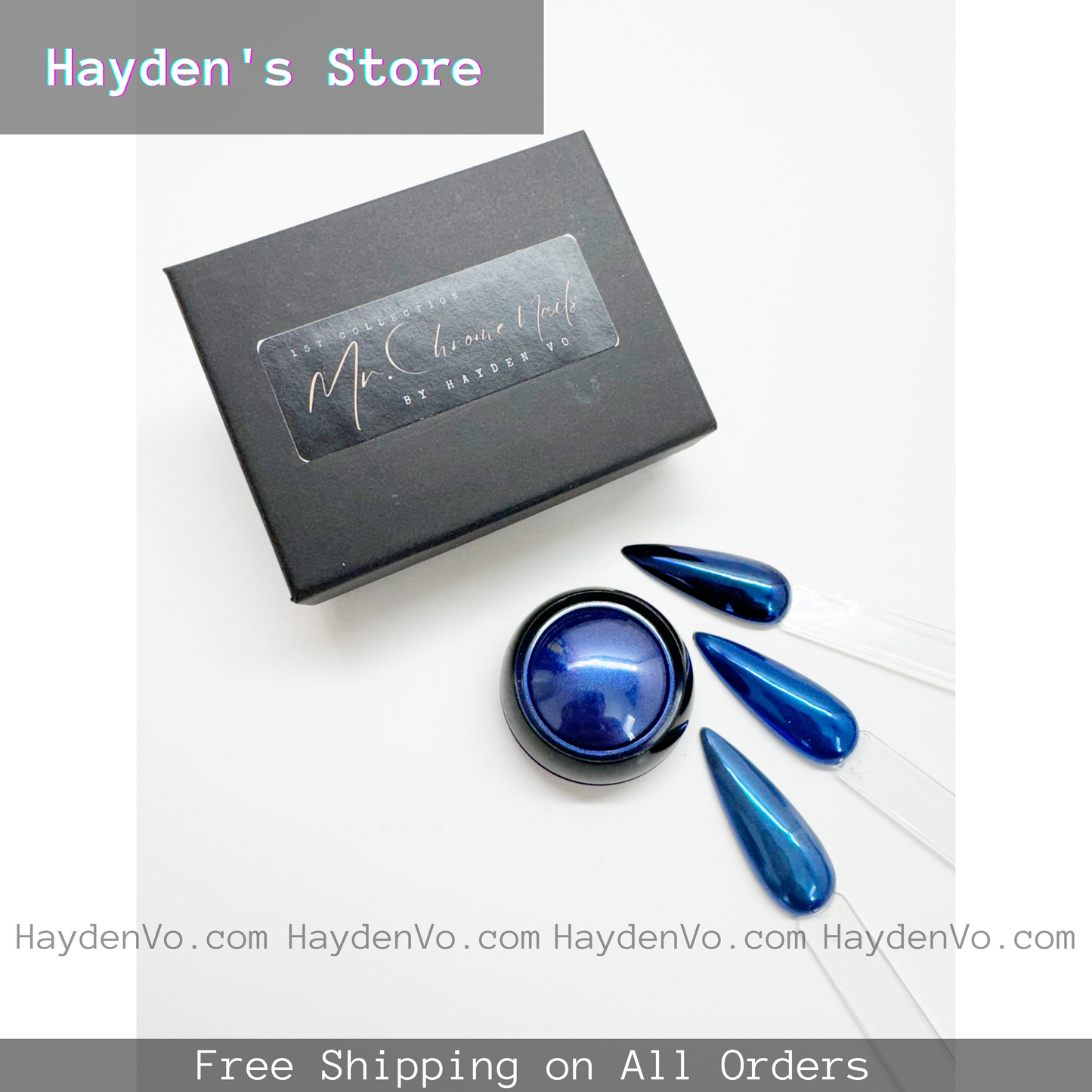 Mr. Chrome Nail Collection - Ready Blue Chrome Powder for All purpose - 1 box