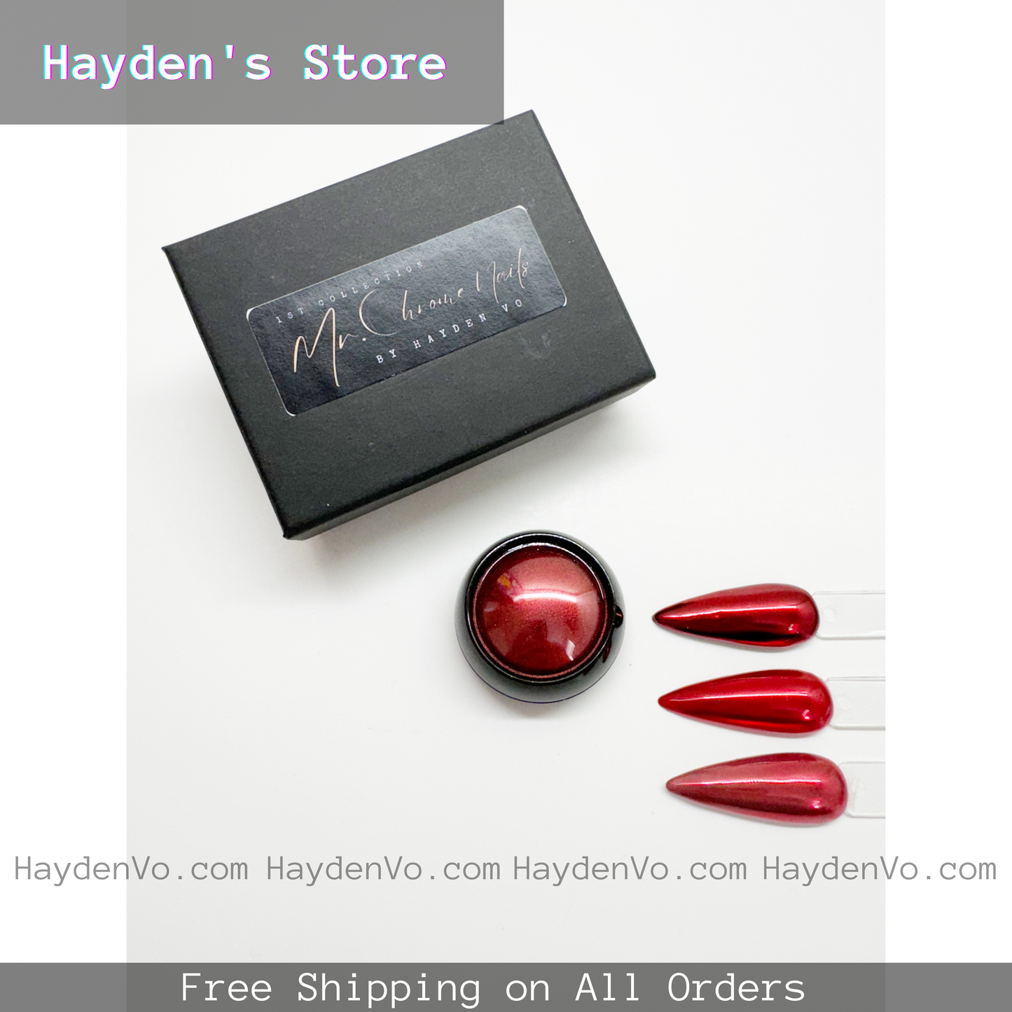 Mr. Chrome Nail Collection - The Best Red Chrome Powder for All purpose - 1 box