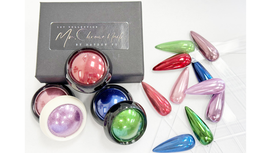 Discover the Rainbow: Hayden Vo's Chrome Nail Powder Collection with Free Shipping!