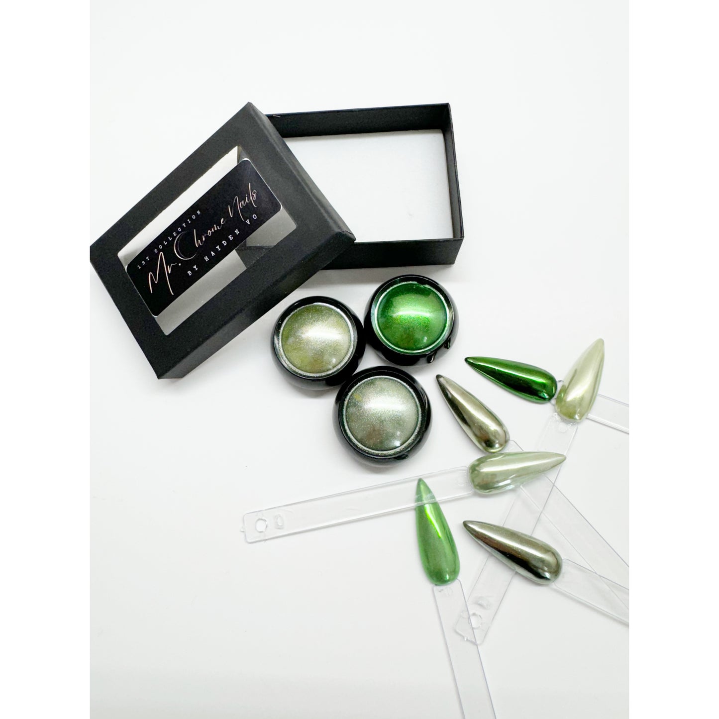 Mr. Chrome Nail Collection - Green For All - Chrome Powder for All purpose - 1 box