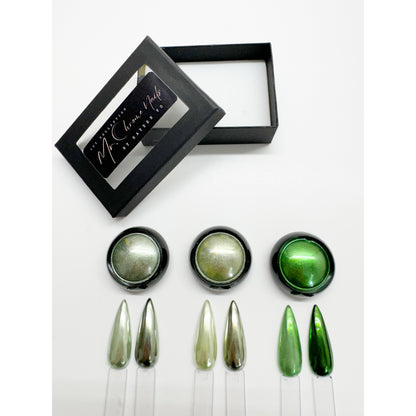 Mr. Chrome Nail Collection - Green For All - Chrome Powder for All purpose - 1 box